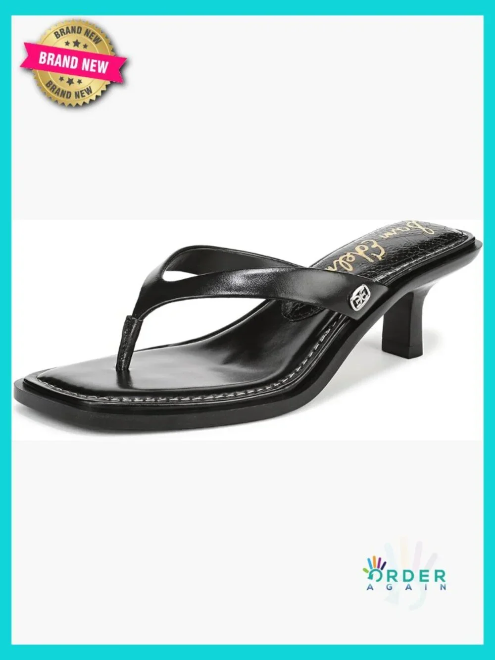 Kitten Heel Thong Sandals Slide Square Toe Slip On Dressy Casual Chic